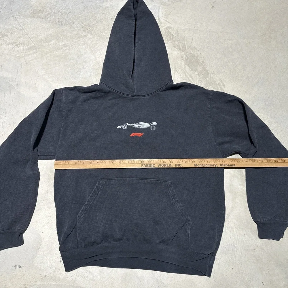 Formula 1 Hoodie Men's SZ L Black Pacsun Pockets Racecar F1 Thick Heavy Racing - Picture 5 of 11